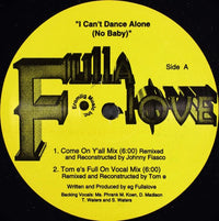 Rectangle Triangle I Can't Dance Alone (No Baby) album cover art featuring bold typography and abstract design elements.