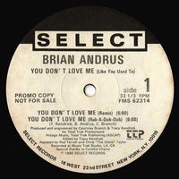 Brian Andrus - You Don't Love Me (Like You Used To), 12" vinyl, on Select Records (1988)