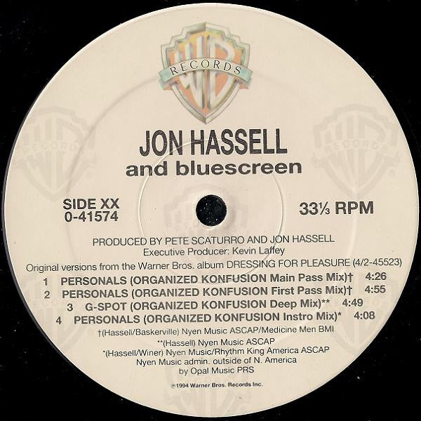 Personals Jon Hassell,Bluescreen