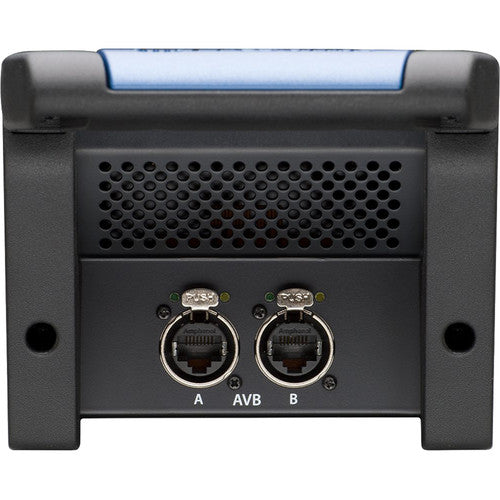 PreSonus 8 x 8 AVB networked stage box with multiple input and output ports for professional audio setup.