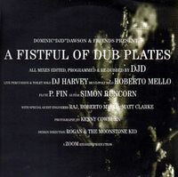 Close-up of "A Fistful Of Dub Plates" vinyl record by Rectangle Triangle, showing the colorful album cover art.