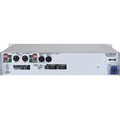 Ashly NX8002 NX Series 2-Channel 800W Power Amplifier with Programmable Outputs 