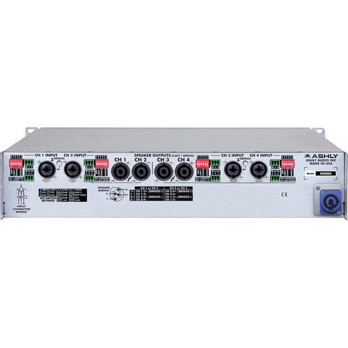 Ashly nX Series NX8004 4-Channel 800W Power Amplifier with Programmable Outputs 