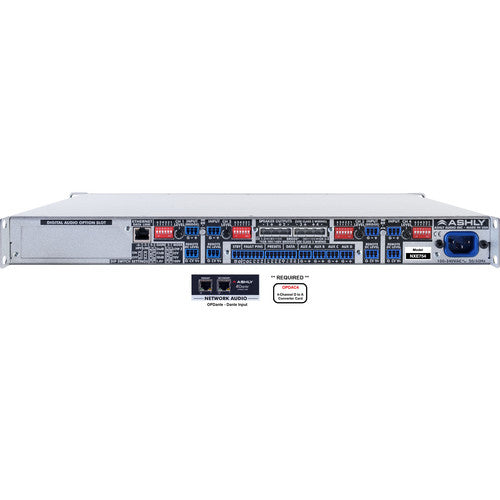 Ashly NXE754BD nXe Series 4-Channel Networkable Multi-Mode Power Amplifier with OPDAC4 & OPDante Cards 