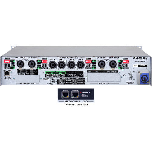 Ashly NXP1.54D nXp1.5 4-Channel Multi-Mode Network Power Amplifier with Protea DSP Software Suite & Dante Digital I 
