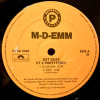 M-D-Emm - Get Busy (It's Partytime!), 12" vinyl, on Republic Records (1988)