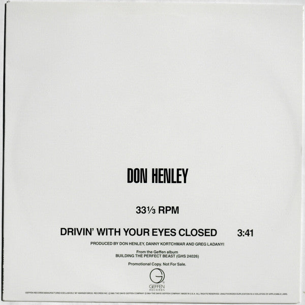 Drivin' With Your Eyes Closed Don Henley