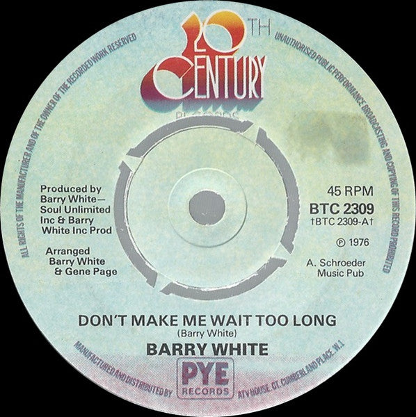 Don't Make Me Wait Too Long Barry White