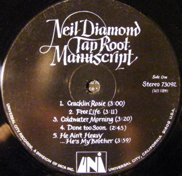 Tap Root Manuscript Neil Diamond