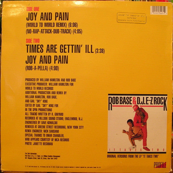 Joy And Pain (Remix) Rob Base & DJ E-Z Rock
