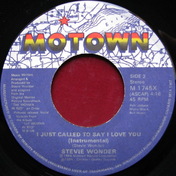 I Just Called To Say I Love You Stevie Wonder