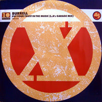 Rectangle Triangle's "Put Your Trust In The Music" album cover featuring abstract geometric shapes and bold typography.