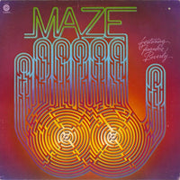Maze featuring Frankie Beverly album cover by Rectangle Triangle, colorful abstract maze design with Frankie Beverly's name.