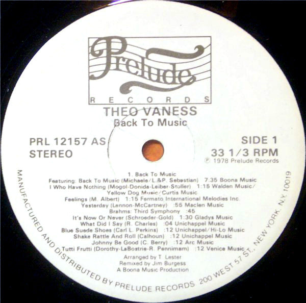 Back To Music Theo Vaness