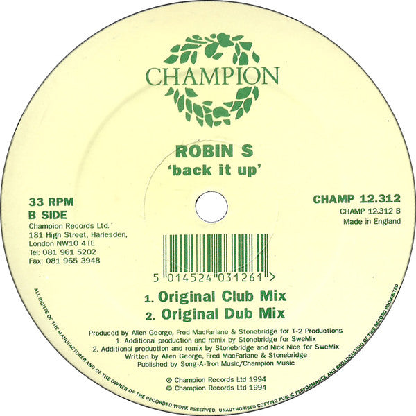 Back It Up Robin S.