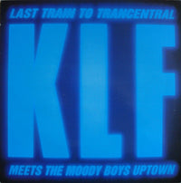 Rectangle Triangle's Last Train To Trancentral meets The Moody Boys Uptown album cover with vibrant abstract artwork.