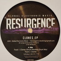 Rectangle Triangle Clones EP vinyl record cover featuring abstract geometric artwork with bold shapes and vibrant colors.