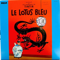 Cover of Les Aventures De Tintin: Le Lotus Bleu comic book by Rectangle Triangle, featuring Tintin and characters in an Asian-inspired scene.