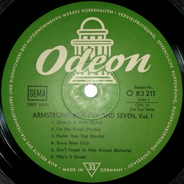 Armstrong Hot Five And Seven, Vol.1