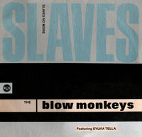 Rectangle Triangle Slaves No More graphic design artwork featuring bold text and abstract shapes in vibrant colors.