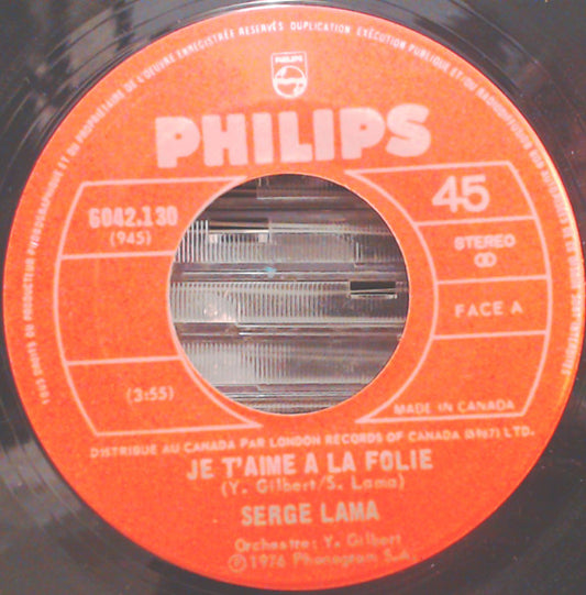 Serge Lama - Je T'aime À La Folie