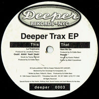 Rectangle Triangle Deeper Trax EP vinyl record with colorful abstract artwork on the cover art.