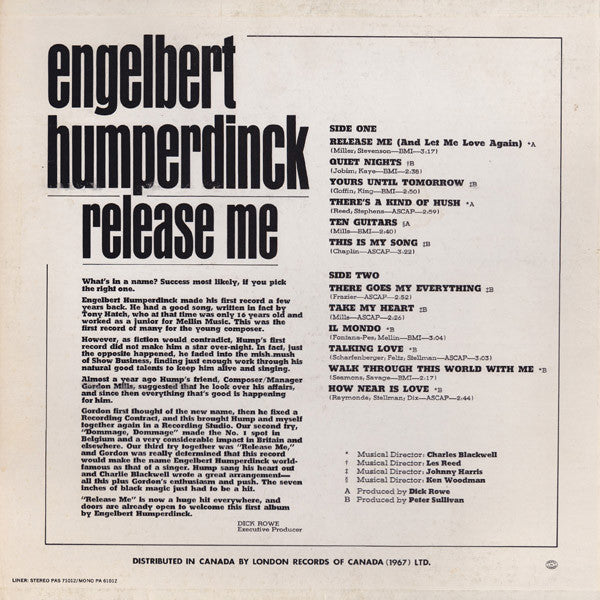 Release Me Engelbert Humperdinck