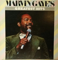 Rectangle Triangle vinyl record of Marvin Gaye's Greatest Hits featuring classic Motown songs in a colorful album cover image.