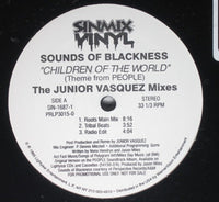 Children Of The World song cover featuring vibrant artwork for The Junior Vasquez Mixes by Rectangle Triangle.