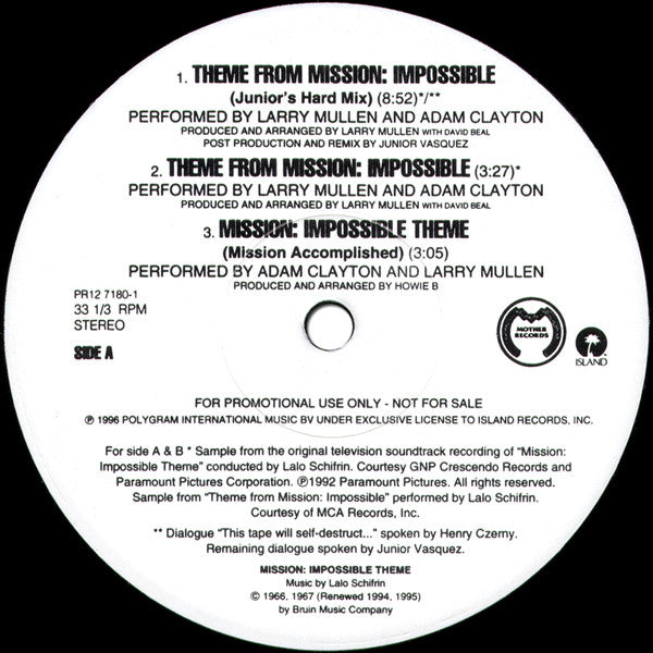 Theme From Mission: Impossible (Mission Accomplished) Adam Clayton,Larry Mullen