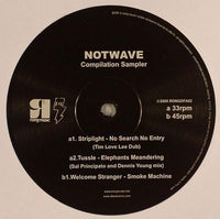 Rectangle Triangle Notwave Compilation Sampler album cover featuring abstract geometric artwork in vibrant colors.