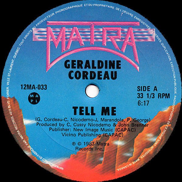 Tell Me Geraldine Cordeau