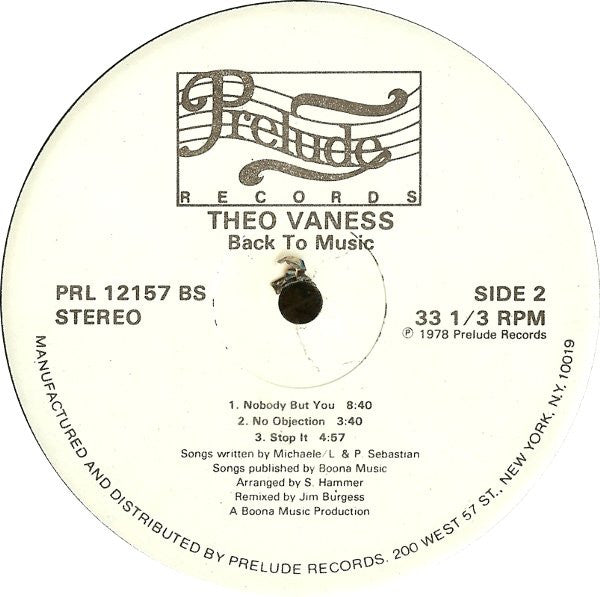 Back To Music Theo Vaness