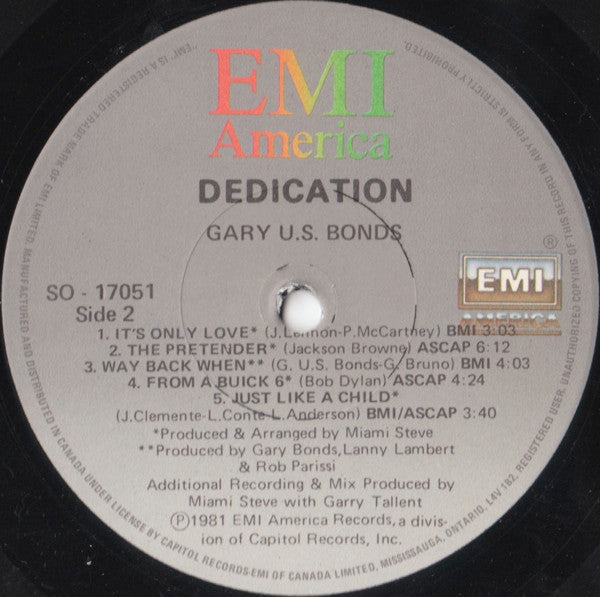 Dedication Gary U.S. Bonds