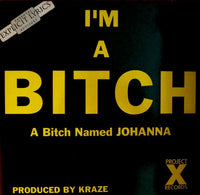 Rectangle Triangle "I'm A Bitch" graphic tee featuring bold text on a casual black t-shirt.