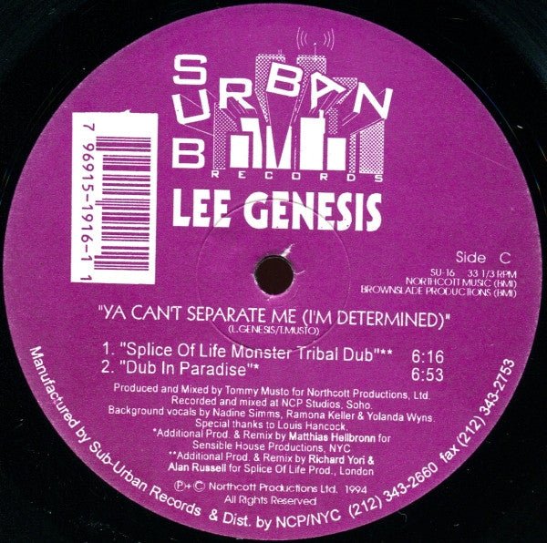 Ya Can't Separate Me (I'm Determined) Lee Genesis