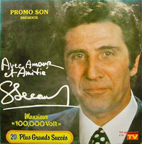 Rectangle Triangle album cover for Avec Amour Et Amitié by Gilbert Bécaud, featuring artistic design and text on the cover.