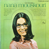 Rectangle Triangle The Exquisite Nana Mouskouri album cover with vibrant artwork and portrait of Nana Mouskouri in a classic pose