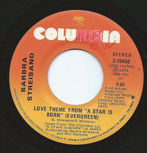 Love Theme From "A Star Is Born" (Evergreen) / I Believe In Love Barbra Streisand