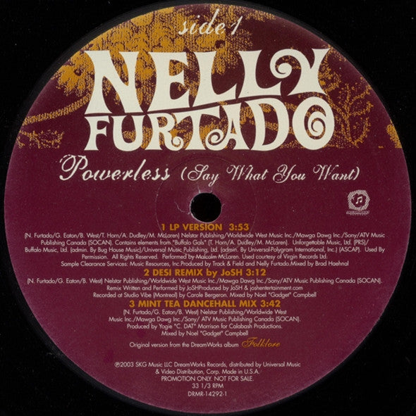 Powerless (Say What You Want) Nelly Furtado