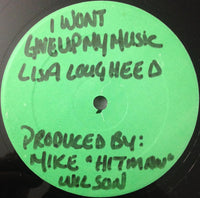Close-up of a music-themed sticker with the text "I Won't Give Up My Music" from Rectangle Triangle, featuring vibrant colors and design.