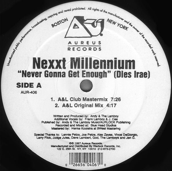 Never Gonna Get Enough (Dies Irae) Nexxt Millennium