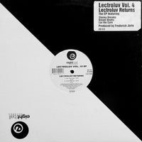 Rectangle Triangle Lectroluv Vol. IV EP record cover artwork with abstract geometric design in vibrant colors.