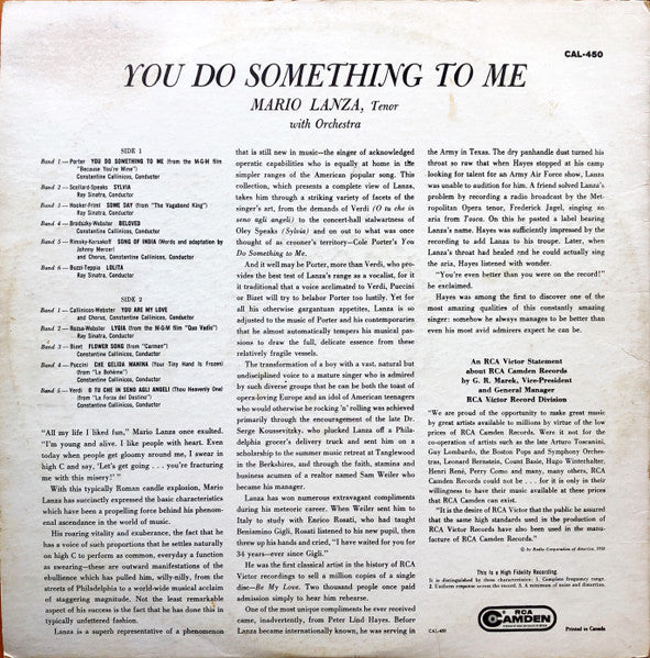 You Do Something To Me Mario Lanza