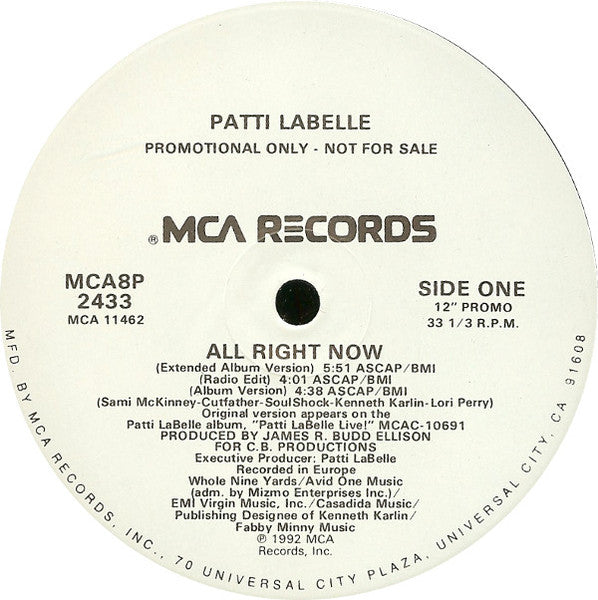 All Right Now Patti LaBelle