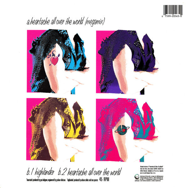 Rectangle Triangle Heartache All Over The World Megamix album cover featuring abstract heart-shaped design and vibrant colors.