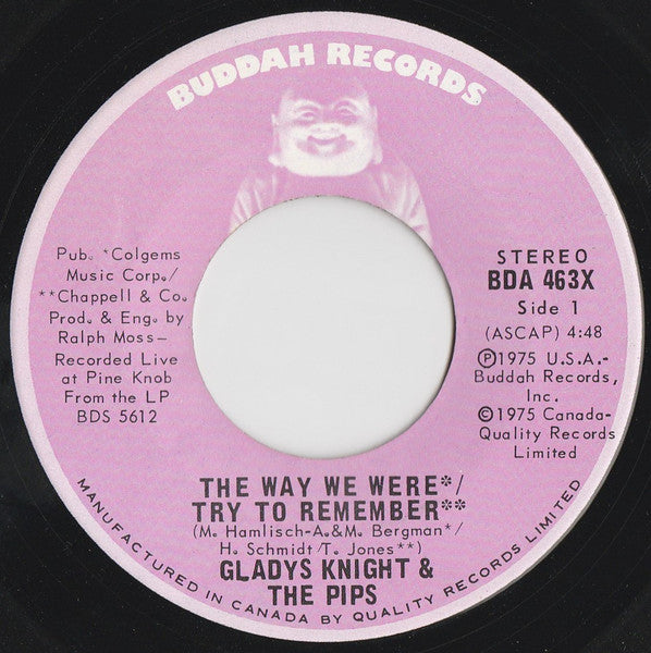 Gladys Knight & The Pips* - The Way We Were / Try To Remember