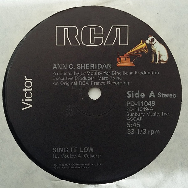 Sing It Low Ann C. Sheridan