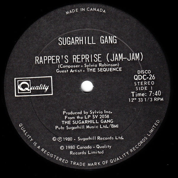 Sugarhill Gang - Rapper's Reprise (Jam-Jam)