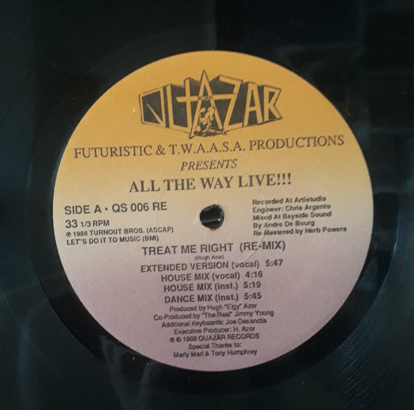 Futuristic - Treat Me Right, 12" vinyl, on Quazar Records (1988) (image 2)